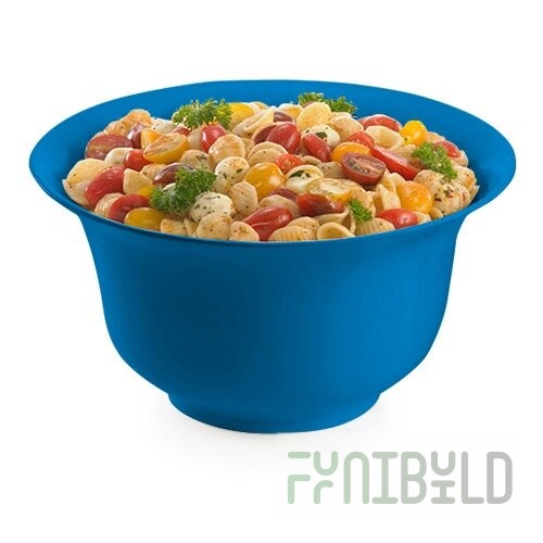 TableCraft CW3130SBL 3.25 Qt. Sky Blue Cast Aluminum Tulip Salad Bowl