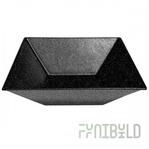 G.E.T. Enterprises BSD16GB Bugambilia 13.5 Qt. Classic Textured Finish Black Granite Resin-Coated Aluminum XL Deep Square Bowl