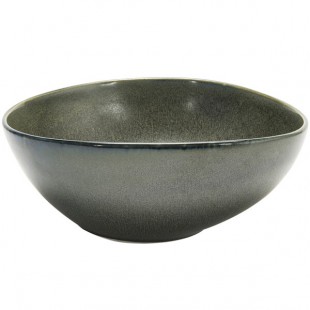 Front of the House Kiln 60 oz. Sage Oval Tall Porcelain Bowl - 2/Case