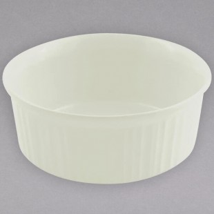 Bon Chef 5054 2.5 Qt. Ivory Sandstone Finish Cast Aluminum Round Casserole Dish