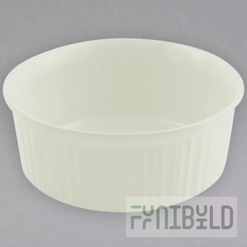 Bon Chef 5054 2.5 Qt. Ivory Sandstone Finish Cast Aluminum Round Casserole Dish