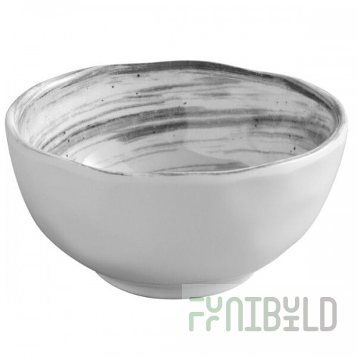 Elite Global Solutions D4142R Van Gogh Black 9 oz. Tall Round Melamine Bowl - 6/Case