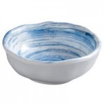 Elite Global Solutions D4142R Van Gogh Black 9 oz. Tall Round Melamine Bowl - 6/Case