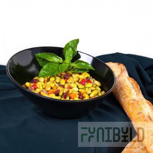 G.E.T. B-788 16 oz. Black Slanted Black Elegance Catering Bowl