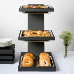 Vollrath V9047900 Cubic Black Wood 2/3 Pan Tiered Stand Vollrath V9047900 Cubic Black Wood 2/3 Pan Tiered Stand