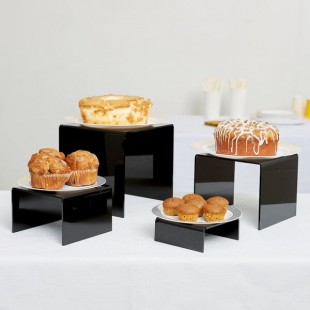 American Metalcraft BRS2 Set of Four Black Acrylic Riser American Metalcraft BRS2 Set of Four Black Acrylic Riser