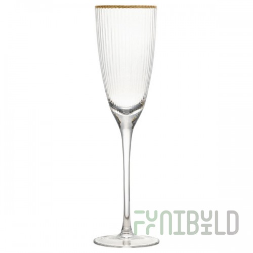 10 Strawberry Street Markle 12 oz. Gold Rimmed Champagne Flute - 4/Pack