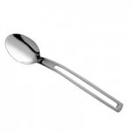 Vollrath 46721 Miramar® 2 oz. Stainless Steel Open Handle Solid Oval Serving Spoon