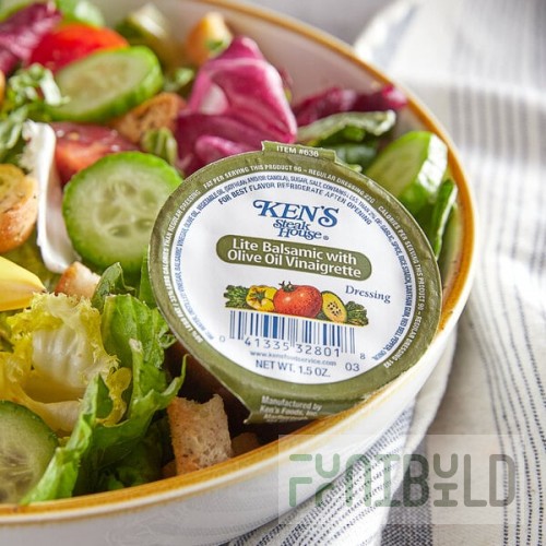 Ken's Foods 1.5 oz. Lite Balsamic with Olive Oil Vinaigrette Dressing Cup - 100/Case