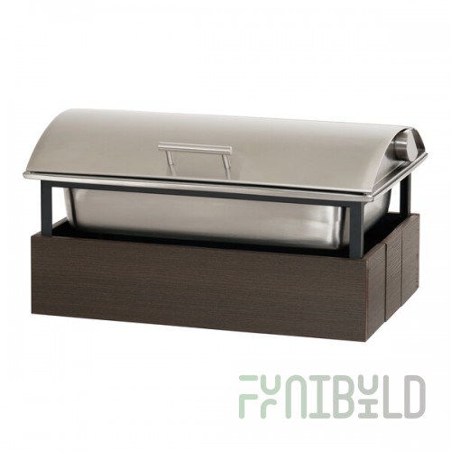 Cal-Mil Vista 8 Qt. Mocha HDPE Chafer with Soft-Close Lid 28620-140