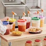 Choice Condiment Pump Kit with 1 oz. Pump and 4 Qt. Round Translucent Container with Lid