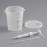 Choice Condiment Pump Kit with 1 oz. Pump and 4 Qt. Round Translucent Container with Lid