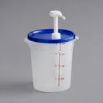 Choice Condiment Pump Kit with 1 oz. Pump and 4 Qt. Round Translucent Container with Lid