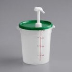 Choice Condiment Pump Kit with 1 oz. Pump and 4 Qt. Round Translucent Container with Lid