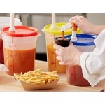 Choice Condiment Pump Kit with 1 oz. Pump and 4 Qt. Round Translucent Container with Lid