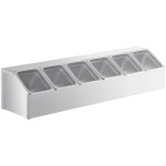 ServSense Large Stainless Steel Hotel Pan Organizer Set with (6) 1/6 Size Pans