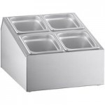 ServSense Large Stainless Steel Hotel Pan Organizer Set with (6) 1/6 Size Pans