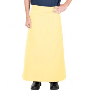 Intedge Yellow Poly-Cotton Bistro Apron with 2 Pockets - 38