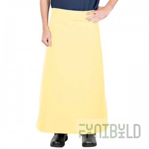 Intedge Yellow Poly-Cotton Bistro Apron with 2 Pockets - 38