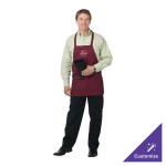 Chef Revival Burgundy Poly-Cotton Customizable Bib Apron with 3 Pockets - 28 Chef Revival Burgundy Poly-Cotton Customizable Bib Apron with 3 Pockets - 28