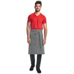 Mercer Culinary M63207RSD Metro Edge Rogue Navy & White Railroad Stripe 80/20 Cotton/Poly Bistro Apron with 3 Pockets - 25 1/2 Mercer Culinary M63207RSD Metro Edge Rogue Navy & White Railroad Stripe 80/20 Cotton/Poly Bistro Apron with 3 Pockets - 25 1/2