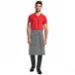 Mercer Culinary M63207RSD Metro Edge Rogue Navy & White Railroad Stripe 80/20 Cotton/Poly Bistro Apron with 3 Pockets - 25 1/2 Mercer Culinary M63207RSD Metro Edge Rogue Navy & White Railroad Stripe 80/20 Cotton/Poly Bistro Apron with 3 Pockets - 25 1/2