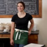 Choice Hunter Green Waist Apron with Natural Webbing and 3 Pockets - 12