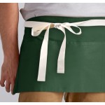 Choice Hunter Green Waist Apron with Natural Webbing and 3 Pockets - 12