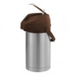 Service Ideas Color-Me-SVAC 3 Liter Brushed Stainless Steel Lined Airpot with Lever and Brown Top CTAL30BR Service Ideas Color-Me-SVAC 3 Liter Brushed Stainless Steel Lined Airpot with Lever and Brown Top CTAL30BR