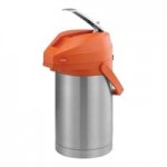 Service Ideas Color-Me-SVAC 3 Liter Brushed Stainless Steel Lined Airpot with Lever and Brown Top CTAL30BR Service Ideas Color-Me-SVAC 3 Liter Brushed Stainless Steel Lined Airpot with Lever and Brown Top CTAL30BR