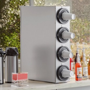 KleanTake by ServSense Stainless Steel Countertop 8-44 oz. Cup Dispenser Cabinet - 4 Slots KleanTake by ServSense Stainless Steel Countertop 8-44 oz. Cup Dispenser Cabinet - 4 Slots