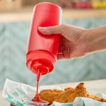 Choice 16 oz. Red Wide Mouth Squeeze Bottle - 6/Pack