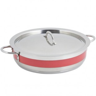 Bon Chef 60032CLD Cucina 9 Qt. Red Brazier Pot with Cover Bon Chef 60032CLD Cucina 9 Qt. Red Brazier Pot with Cover
