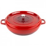 GET Heiss 7.5 Qt. Red Enamel Coated Cast Aluminum Rectangular Roasting Pan with Lid CA-017-R/BK/CC