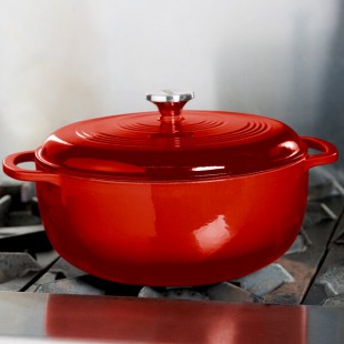 Lodge EC7D43 7.5 Qt. Island Spice Red Enameled Cast Iron Dutch Oven Lodge EC7D43 7.5 Qt. Island Spice Red Enameled Cast Iron Dutch Oven