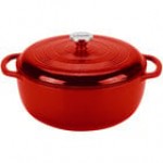 Lodge EC7D43 7.5 Qt. Island Spice Red Enameled Cast Iron Dutch Oven Lodge EC7D43 7.5 Qt. Island Spice Red Enameled Cast Iron Dutch Oven