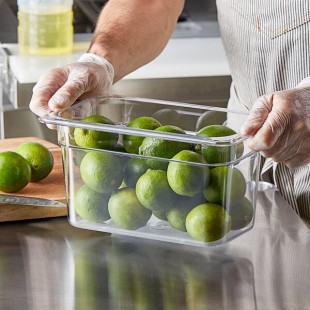 Vigor 1/4 Size Clear Polycarbonate Food Pan - 6 Vigor 1/4 Size Clear Polycarbonate Food Pan - 6