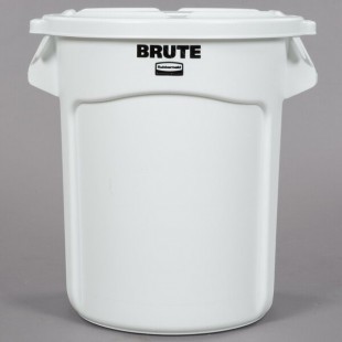 Rubbermaid® BRUTE 20 Gallon / 320 Cup White Round Ingredient Storage Bin with Lid Rubbermaid® BRUTE 20 Gallon / 320 Cup White Round Ingredient Storage Bin with Lid
