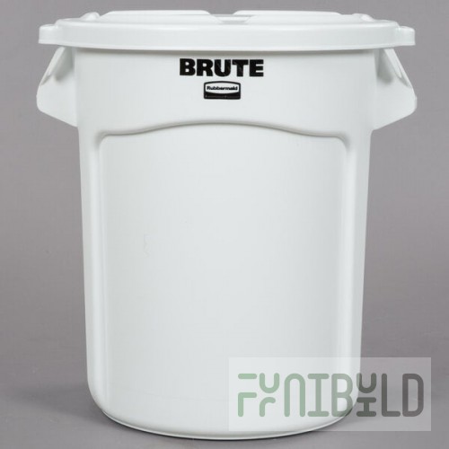 Rubbermaid® BRUTE 20 Gallon / 320 Cup White Round Ingredient Storage Bin with Lid