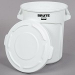 Rubbermaid® BRUTE 20 Gallon / 320 Cup White Round Ingredient Storage Bin with Lid