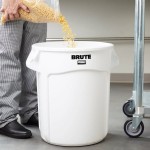 Rubbermaid® BRUTE 20 Gallon / 320 Cup White Round Ingredient Storage Bin with Lid