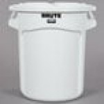 Rubbermaid® BRUTE 20 Gallon / 320 Cup White Round Ingredient Storage Bin with Lid