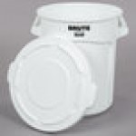 Rubbermaid® BRUTE 20 Gallon / 320 Cup White Round Ingredient Storage Bin with Lid