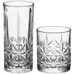 Acopa Gardenia Rocks / Old Fashioned and Highball Glass Set - 24/Set