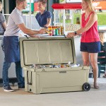 CaterGator CG170TANW Tan 170 Qt. Mobile Rotomolded Outdoor Cooler / Ice Chest CaterGator CG170TANW Tan 170 Qt. Mobile Rotomolded Outdoor Cooler / Ice Chest