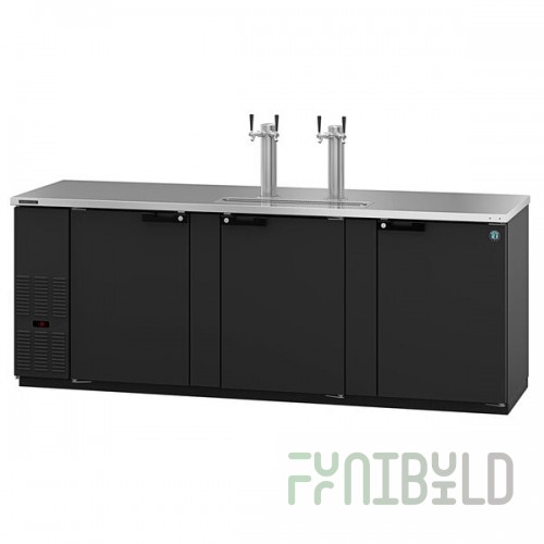 Hoshizaki DD95 Black Double Tap Kegerator Beer Dispenser - (5) 1/2 Keg Capacity