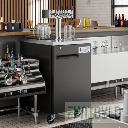 Avantco UDD-1-HC Four Tap Kegerator Beer Dispenser - Black, (1) 1/2 Keg Capacity