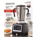 AvaMix BX1GRG 3 3/4 hp 1 Gallon Stainless Steel Heavy Duty Commercial Food Blender - 120V AvaMix BX1GRG 3 3/4 hp 1 Gallon Stainless Steel Heavy Duty Commercial Food Blender - 120V