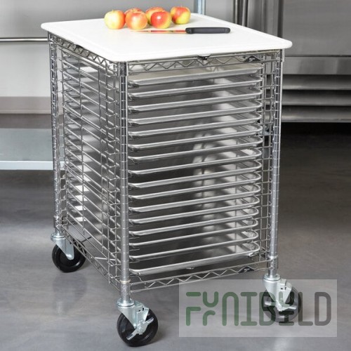 Metro RE1P End Load Portable Wire Prep Rack (Unassembled) - 16 Pan Capacity