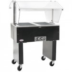 Eagle Group BPDHT3 Deluxe Service Mates Three Pan Open Well Portable Hot Food Buffet Table with Open Base - 240V, 3 Phase